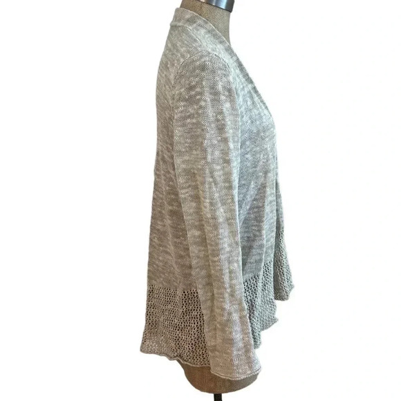Eileen Fisher Linen Blend Tan Open Cardigan PS - Picture 2 of 4